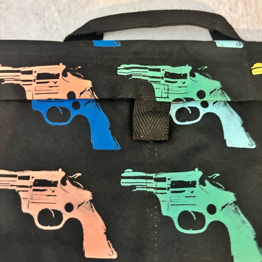 Andy Warhol Revolver Print Pop Art Canvas Messenger Bag - Picture 4 of 9